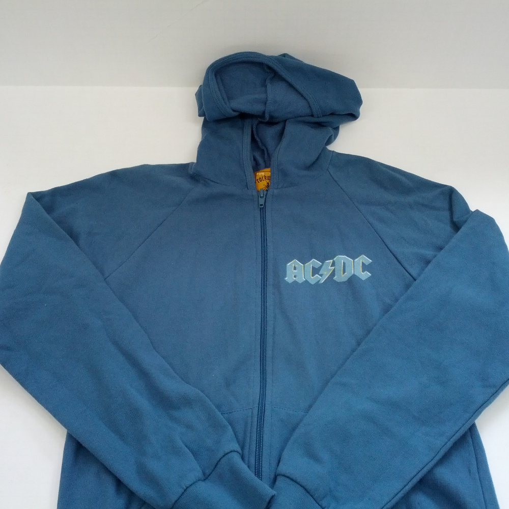 AC/DC high voltage rock n roll graphic blue hoodie
